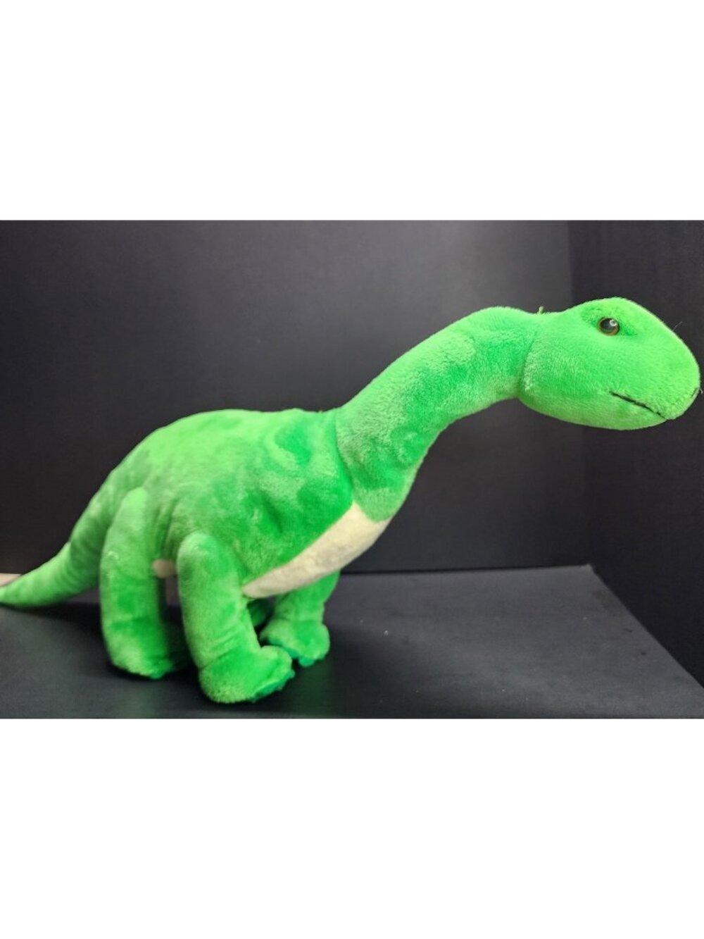 Vtg Russ Dinosaur Long Neck Plush Green Stuffed Toy 21'' Long  Not Working!